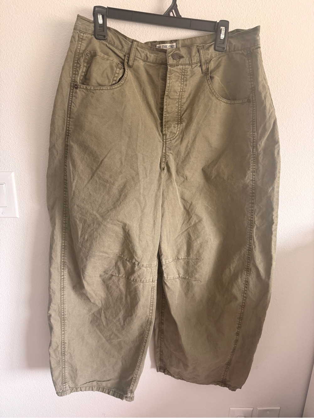 Free People green Olive Barrel pants